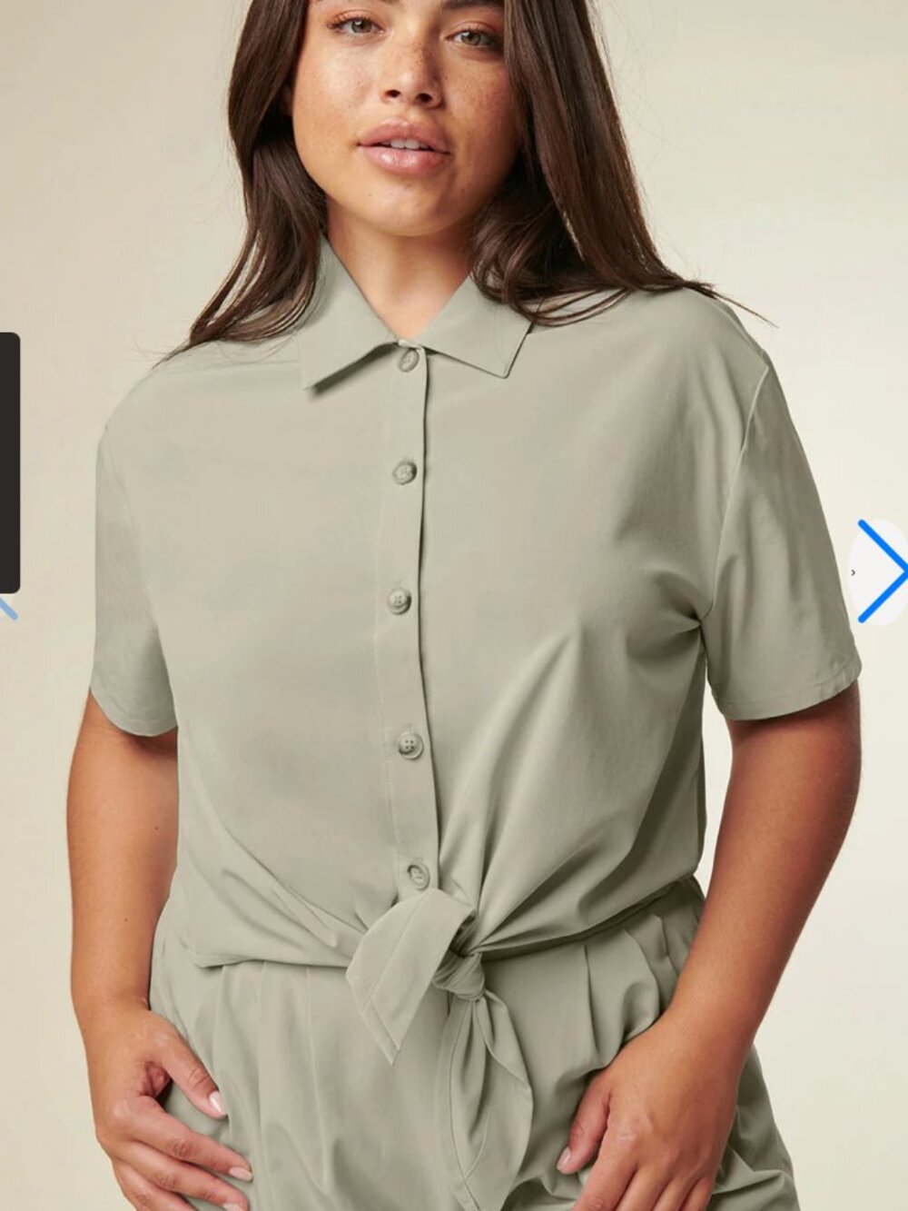 Wayre Tie Front Button Up Crop Top Size XS